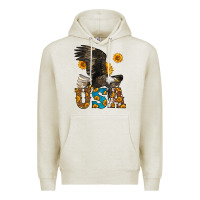 Oatmeal Heather Western Usa Eagle 4th of July Premium Hoodie - LillyAllenDesigns