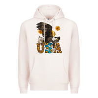 Pale Pink Western Usa Eagle 4th of July Premium Hoodie - LillyAllenDesigns