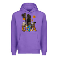 Purple Western Usa Eagle 4th of July Premium Hoodie - LillyAllenDesigns