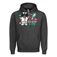 Charcoal Heather nurse life afro american nurse Zipper Hoodie - BarkalooDesign