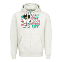 Oatmeal Heather nurse life afro american nurse Zipper Hoodie - BarkalooDesign
