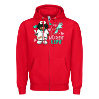 Red nurse life afro american nurse Zipper Hoodie - BarkalooDesign