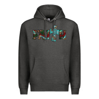 Charcoal Heather faith christmas cross Premium Hoodie - AdoDesignShop
