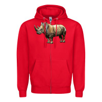 Red Rhino Illustrations Zipper Hoodie - LillyAllenDesigns