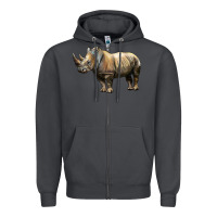 Smoke Rhino Illustrations Zipper Hoodie - LillyAllenDesigns