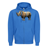 True Royal Rhino Illustrations Zipper Hoodie - LillyAllenDesigns