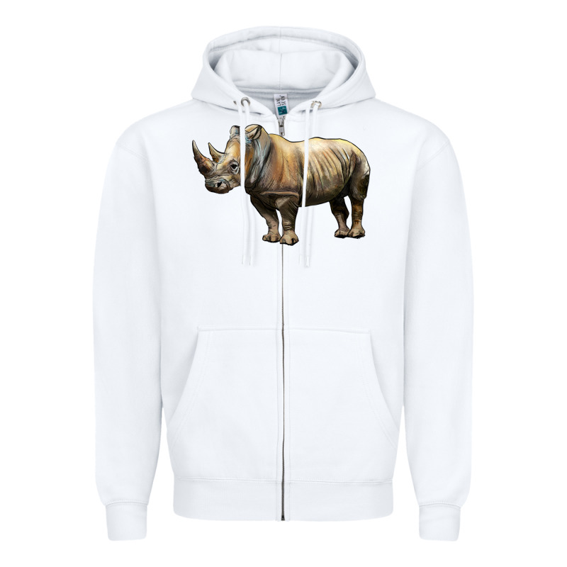 Rhino Illustrations Zipper Hoodie by LillyAllenDesigns | Teevron
