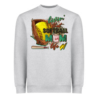 Heather Grey livin' that softball mom life Heavyweight Sweatshirt - Zillion Design Studio