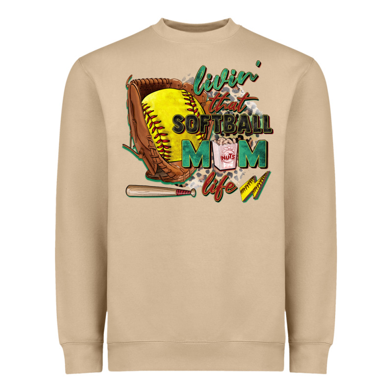 Livin' That Softball Mom Life Heavyweight Sweatshirt by Zillion Design Studio | Teevron