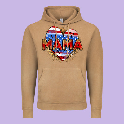 American Mama Heart Vintage Hoodie Designed By Zillion Design Studio
