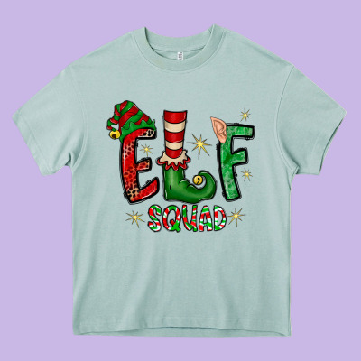 Elf Squad Heavy Core Tee Designed By Cowhidedigitalart