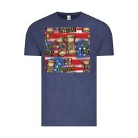 Vintage Denim proud veteran seamless pattern Vintage Tee - HRA Design Shop