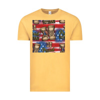 Vintage Mustard proud veteran seamless pattern Vintage Tee - HRA Design Shop
