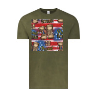 Vintage Olive proud veteran seamless pattern Vintage Tee - HRA Design Shop