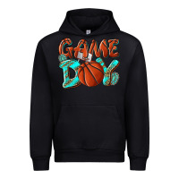 Black Game day leopard basketball Urban Hoodie - NancyCooperArtShop