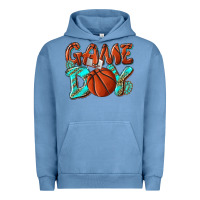 Pigment Pebble Blue Game day leopard basketball Urban Hoodie - NancyCooperArtShop