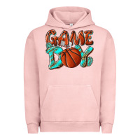 Pigment Salmon Game day leopard basketball Urban Hoodie - NancyCooperArtShop