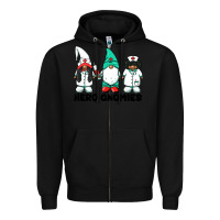 Black hero gnomies african american nurse gnomies medical gnomies Zipper Hoodie - BarkalooDesign