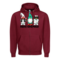 Burgundy hero gnomies african american nurse gnomies medical gnomies Zipper Hoodie - BarkalooDesign