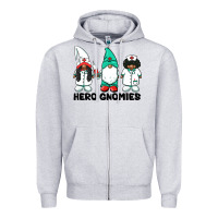 Heather Grey hero gnomies african american nurse gnomies medical gnomies Zipper Hoodie - BarkalooDesign