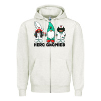 Oatmeal Heather hero gnomies african american nurse gnomies medical gnomies Zipper Hoodie - BarkalooDesign