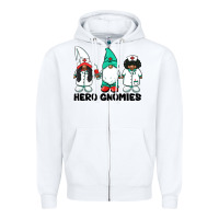 White hero gnomies african american nurse gnomies medical gnomies Zipper Hoodie - BarkalooDesign
