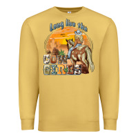 Antique Gold long live the cowgirls Premium Sweatshirt - NancyCooperArtShop