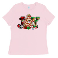 Bubblegum Pink joy with christmas tree cake ado Ladies Tee - AdoDesignShop