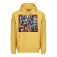Antique Gold Western Reel Cool Dad American Flag Bass Premium Hoodie - LillyAllenDesigns