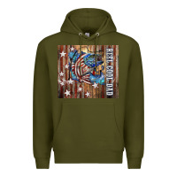 Army Green Western Reel Cool Dad American Flag Bass Premium Hoodie - LillyAllenDesigns