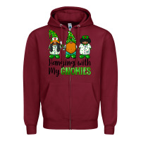 Burgundy hanging with my gnomies african american nurse gnomies Zipper Hoodie - BarkalooDesign