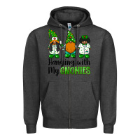 Charcoal Heather hanging with my gnomies african american nurse gnomies Zipper Hoodie - BarkalooDesign