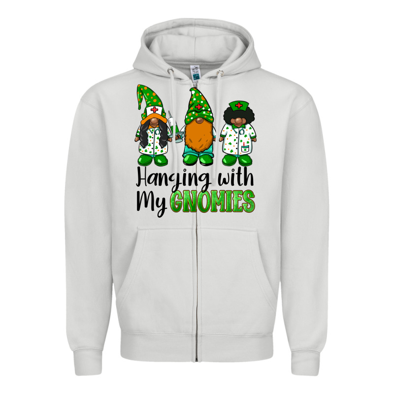 Hanging With My Gnomies African American Nurse Gnomies Zipper Hoodie by BarkalooDesign | Teevron