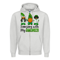 Dove Grey hanging with my gnomies african american nurse gnomies Zipper Hoodie - BarkalooDesign