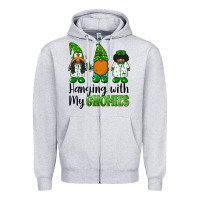 Heather Grey hanging with my gnomies african american nurse gnomies Zipper Hoodie - BarkalooDesign
