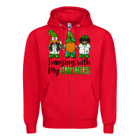 Red hanging with my gnomies african american nurse gnomies Zipper Hoodie - BarkalooDesign