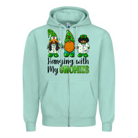 Seafoam hanging with my gnomies african american nurse gnomies Zipper Hoodie - BarkalooDesign