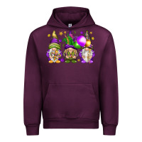 Mauve Wine Mardi Gras gnomes Urban Hoodie - NancyCooperArtShop