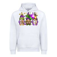 White Mardi Gras gnomes Urban Hoodie - NancyCooperArtShop