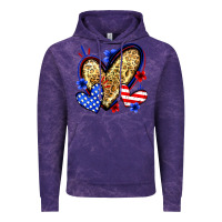 Cloud Purple American flag heart leopard Vintage Hoodie - Zillion Design Studio