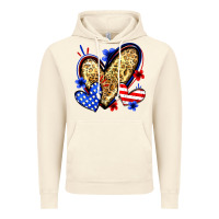 Vintage Artic American flag heart leopard Vintage Hoodie - Zillion Design Studio