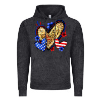 Vintage Black American flag heart leopard Vintage Hoodie - Zillion Design Studio