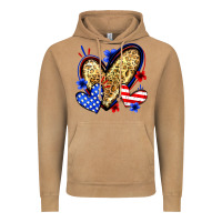 American Flag Heart Leopard Vintage Hoodie | Teevron