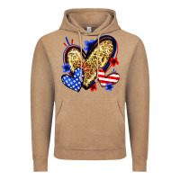 Vintage Coffee American flag heart leopard Vintage Hoodie - Zillion Design Studio