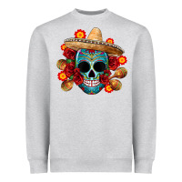 Heather Grey mexico skull Heavyweight Sweatshirt - CTS Tumbler Store