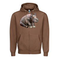 Chestnut Baby Rhino Illustrations Zipper Hoodie - LillyAllenDesigns