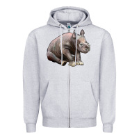 Heather Grey Baby Rhino Illustrations Zipper Hoodie - LillyAllenDesigns