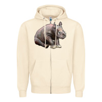 Sandshell Baby Rhino Illustrations Zipper Hoodie - LillyAllenDesigns