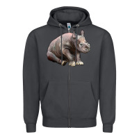 Smoke Baby Rhino Illustrations Zipper Hoodie - LillyAllenDesigns