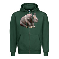 Sports Green Baby Rhino Illustrations Zipper Hoodie - LillyAllenDesigns